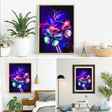 AIRDEA Diamond Painting Kits for Adults Beginners 5D Round Full Drill Butterfly Diamond Art Kits Butterflies Diamond Painting Kits Purple Picture Art Gem Painting for Home Wall Decor 11.8x15.7 inch