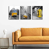 Black and white landscape Eiffel Tower wall decorations for living room 3 piece canvas wall art for bedroom modern kitchen Bathroom wall decor office home decor yellow theme pictures canvas prints