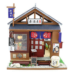 Flever Dollhouse Miniature DIY House Kit Creative Room with Furniture for Romantic Valentine's Gift - Izakaya