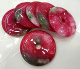 4pcs 15-50mm Handmade Cherry red Jade Gemstone Pendant,Donut Pi Focal Round Beads