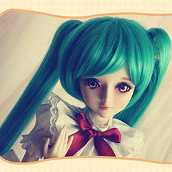 Prettyia 1/3 BJD Doll Wig High Temperature Synthetic Fiber Straight Hair Wig for Night Lolita Doll Green