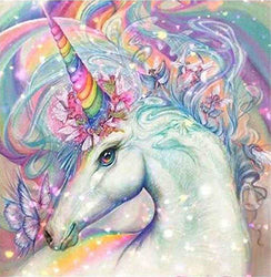 DIY 5D Diamond Painting Kits for Kids Unicorn Adults Round Full Drill Crystal Rhinestone Embroidery Arts Craft for Home Wall Decor 11.8 x 11.8 inch (Unicorn 1)