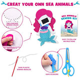 CiyvoLyeen Sea Animals Sewing Kit Mermaid DIY Felt Plush Craft Kit Make Your Own Ocean Animals Gifts for Beginner Boys and Girls Educational Kids Art Craft Supplies Set of 12