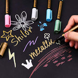 Sunshilor Metallic Marker Pens Medium Point Metallic Pens for Black Paper, Art Rock Painting, Halloween Pumpkin, Easter Egg, Ceramics, Wine Glass, Mug, Plastic, Wood, Scrapbook Crafts, 10 Colors