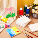 100 Pcs 4 x 4 Inch Mini Canvas Panels Small Stretched Canvas Blank Canvas Boards for Painting Square Canvases for Painting Teenagers Art Kids Craft Oil Acrylics