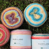 SHIKE Fairyland Gradient Color Cotton Cake Yarn,Medium-Fine Multicolor Rainbow Yarn for Knitting or Crocheting,100g 60%Cotton 30%Acrylic 10%Wool,Self Striping Ombre Air Yarn (59, 1 Ball)