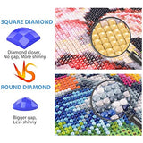 Diamond Painting Kits for Adults Full Drill Cow Anime Diamond Art Kits for Kids DIY Square Diamond Dotz Kits Diamond Dots for Adults Diamond Art Club Home Wall Decor -YNC-014 (Blue-Cow)