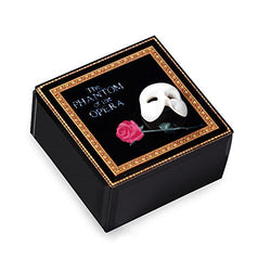 The San Francisco Music Box Company Phantom of The Opera Mask and Rose Glass Music Box