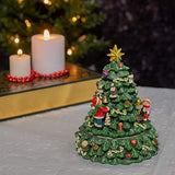 Elanze Designs Christmas Tree and Santa Revolving Music Box - Plays Tune We Wish You A Merry Christmas