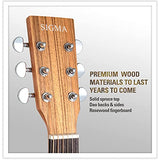 SIGMA, Mini Acoustic Guitar, Solid Spruce Top, Dao Back & Sides, Natural Gloss, Rosewood Bridge, Premium Name-Brand Steel Strings, Easy to Travel, Right (20MINI)