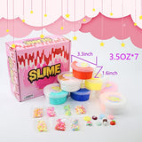 7 Packs Dual Color Butter Slime Kit,Non Sticky,Super Soft Sludge Toy,Birthday Gifts for Kids,DIY Putty Slime Party Favor for Girls & Boys
