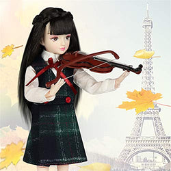 Xiaojing Doll Fortune Days Toys 10 inch Students Series Joint Body bjd Black Hair Including School Uniform Shoes (J1003, 25cm)