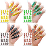 TailaiMei 12 Sheets Flower Nail Art Stickers, Self-Adhesive Colorful Hand Drawn Roses DIY Nail Decals or Nail Salon