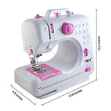 NEX HT-CS141W-M Sewing Machine with 12 Built-in Stitches Crafting Mending Machine Pink