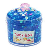 Newest Shell Crunchy Slime, Blue Ocean Clear Slime Kit with Glimmer for Girls,Birthday Gifts School Party Favors Toy for Girls and Boys,Super Soft and Non-Sticky Stress Relief Toy(7oz).