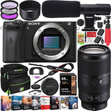 Sony a6600 Mirrorless Camera 4K APS-C Camera Body ILCE-6600B Bundle with 70-350mm F4.5-6.3 G OSS Super-Telephoto Lens SEL70350G +Deco Gear Microphone, Case Bag, Photo Video Software Kit + Accessories