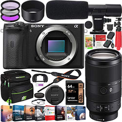 Sony a6600 Mirrorless Camera 4K APS-C Camera Body ILCE-6600B Bundle with 70-350mm F4.5-6.3 G OSS Super-Telephoto Lens SEL70350G +Deco Gear Microphone, Case Bag, Photo Video Software Kit + Accessories