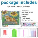 Full Drill Diamond Painting Kits for Adults Cat，All Diamond Art Kits for Adults，5D DIY Diamond Painting by Number 12×16 inch