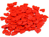 One Pack of 40pcs Red 20mm Heart Shaped Painted 2 Hole Wooden Buttons package for Sewing