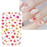 JMEOWIO 10 Sheets Spring Flower Nail Art Stickers Decals Self-Adhesive Pegatinas Uñas Summer Sunflower Leaves Nail Supplies Nail Art Design Decoration Accessories