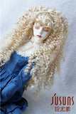 JD145 extraLong Wave Doll Wigs Synthetic Mohair BJD Hair (Blond, 8-9inch)