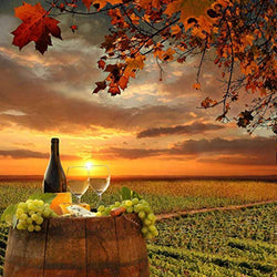 Qoalips Winery 5D Diamond Painting Kits, White Wine Cask Vineyard at Sunset in Chianti Tuscany Italy Painting Arts Rhinestone Embroidery Craft Canvas Full Drill Cross Stitch, 16x16 Inch Apple Green