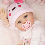 Yesteria Lifelike Reborn Baby Dolls Girl 2 Outfits 22 Inches Silicone Vinyl Newborn Light Pink and Dark Pink