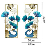 Ainydie 3D Peacock Metal Wall Art, Creative Luxury Handmade Metal Wall Art Sculpture, Wall-Mounted Decoration for Living Room Bedroom Office Decor Ornaments,87x46cmx2Pcs
