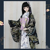 BJD Doll Clothes Ancient Style Kimono Fish Pattern/Dragon Pattern for SD BB Girl Ball Jointed Dolls,B,1/3