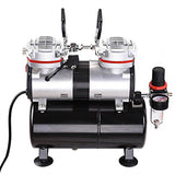 AW Pro 1/3 HP Twin-Cylinder Airbrush Compressor 3-7 Bar 3.5L Air Tank for Decorating Body Art