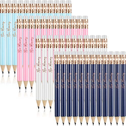 48 Pieces Wedding Half Pencils Baby Shower Pencils Golf Bridal Shower Pencils with Eraser Mini Sharpened Short Pencils for Kids Game Writing Drawing Sketching Classroom Pew School Supplies, 4 Colors