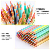 50 Macaron Pastel Colored Pencils, Premium Oil Coloring Pencils, Pre-Sharpened Soft Core Drawing Pencils with Numbered for Adult Kids Sketching Drawing