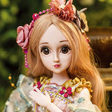 BJD 1/3 Ball Joint Doll Female 23.6 Inch Simulation Dressup Doll Princess + Dress + Wig + Shoes, 12 Joints of Articulation HMYH