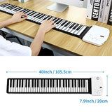 Donner Roll Up Piano Keyboard, 61 Keys Portable for Kids Beginners or Finger Strength Exercises with Sustain Pedal White