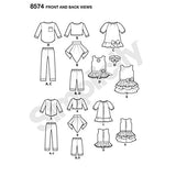 Simplicity US8574OS 14" Doll Clothes Sewing Patterns by Wellie Wishers, One Size