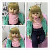 Zero Pam Reborn Toddlers Girls Blond Hair Soft 3-6 Month Reborn Baby Dolls 24 Inch Toddler Size Lifelike Dolls Xmas Gifts for Girls