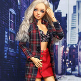 MZBZYU 1/3 BJD Doll 23.22 inch 59CM Full Set with Costume Accessories Ball Jointed DIY Handmade Girl Doll Model Toy,B