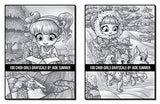 100 Chibi Girls Grayscale: An Adult Coloring Book Collection with Cute Girls, Fantasy, Horror, Christmas, and More! (Chibi Girls Coloring Books)