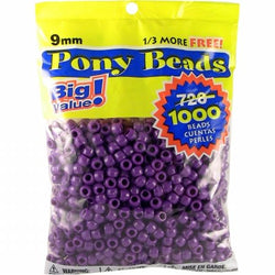 Darice 06121-2-011 Pony Bead Big Value Pack 9mm 1000/Pkg-Opaque Purple