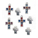 Darice Jewelry Making Charms Cross Silver w/Rhinestones Assorted 11 Pieces (3 Pack) 1970 56