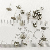 Titanium earring supplies,80 pcs.40- 6mm pad posts and 40 pcs. stainless backs,hypoallergenic