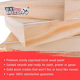 U.S. Art Supply 8" x 8" Birch Wood Paint Pouring Panel Boards, Gallery 1-1/2" Deep Cradle (Pack of 4) - Artist Depth Wooden Wall Canvases - Painting Mixed-Media Craft, Acrylic, Oil, Encaustic