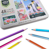 Colored pencils & Drawing Coloring pencil set,Advanced Art Pencils for Beginners & Pro Artists in tin Box. (48-Color)