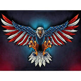 5D Diamond Painting Kits for Adults,American Flag Eagle Full Drill Round Crystal Rhinestone Arts Craft for Home Wall Room Decor 12 x 16 inch