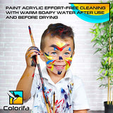 Acrylic Paint Set/Craft Paint - Acrylic Paint Kit - No Drying Out, Non Toxic Wood Paint - 24 Vivid Colors Canvas Set - Acrylic Paint Palette for Beginners, Kids and Adults (12ML Easy Squeeze Tubes)