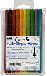 UCHIDA, ColorIn, 10 Piece, Brush Tip Marker Set, Natural Colors