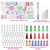 Alphabet Silicone Resin Molds, Shynek Letter Number Epoxy Molds Keychain Resin Jewelry Molds for Resin Casting with Keychain Tassels and Pin Vise Set for Making Keychain/House Number