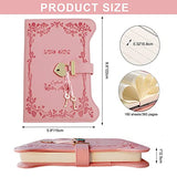 Diary with Lock and Keys for Teen Girls 360 Pages Leather Heart Shaped Locking Journal Personal Organizers Secret Notebook for Women(A5(8.5"*5.7"),PINK 2)
