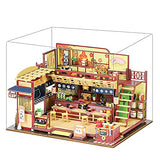 Fsolis DIY Dollhouse Miniature Kit with Furniture, 3D Wooden Miniature House with Dust Cover, Miniature Dolls House kit (K63)