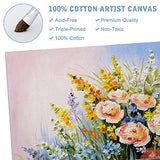 Canvas Boards 8x10 Inches Set of 18, Canvas Panels Value Pack for Oil & Acrylic Painting, 100% Cotton